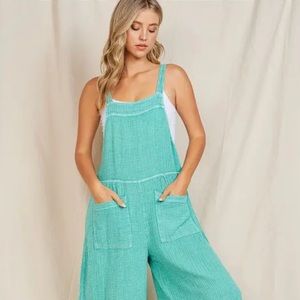Maronie Gauzie Wide-Leg Overalls NWOT